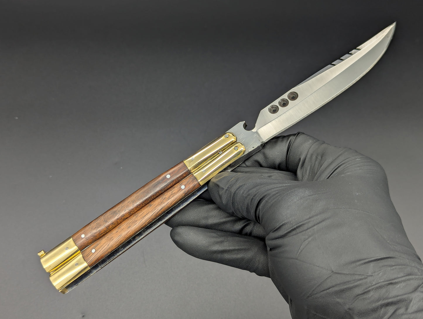 9" FHM Slim Narrawood Balisong Bottle Opener