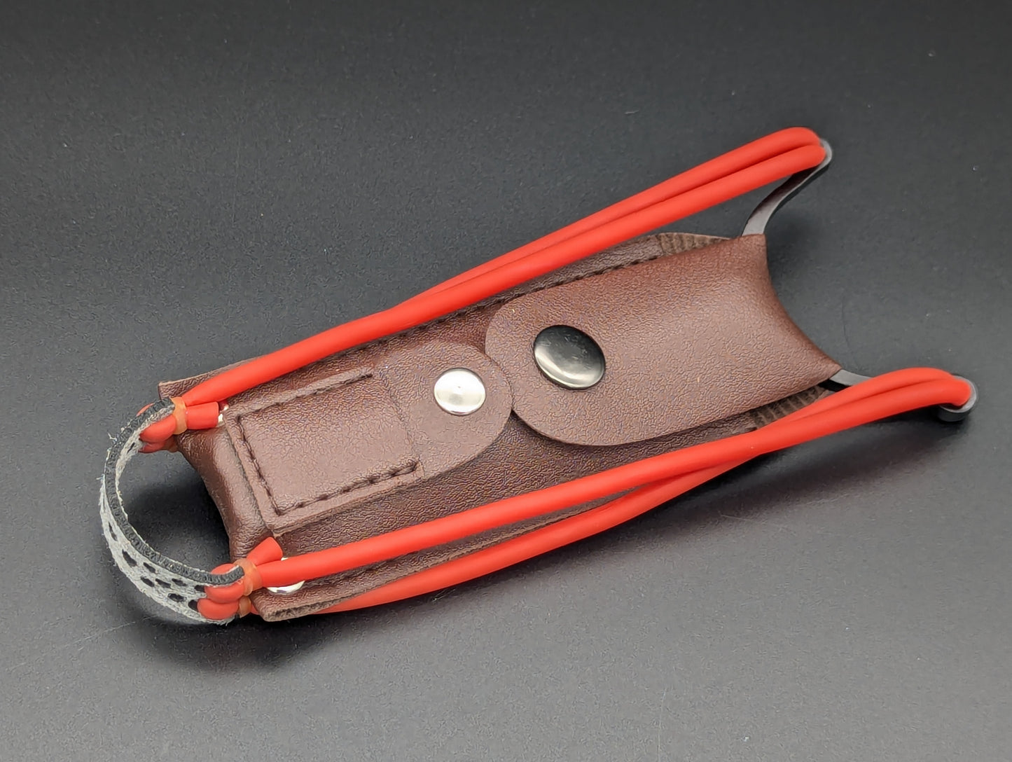Spring Assisted Tanto Knife w/ Dual Band Slingshot