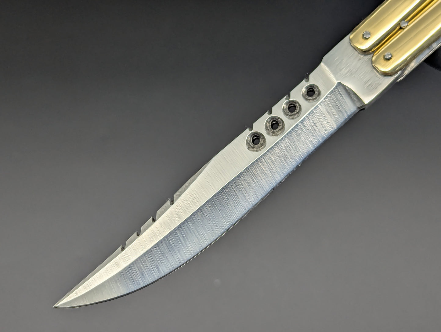 9" FHM Slim Narrawood Balisong Rambo Blade