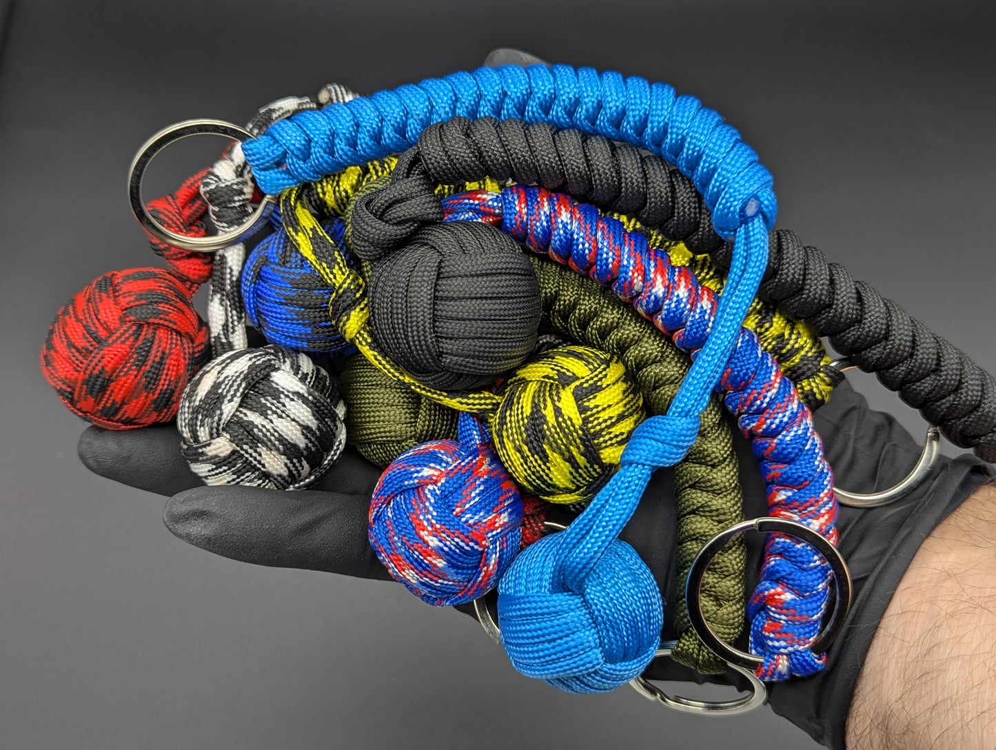 3 Oz Blue & Black Monkey Fist Keyring