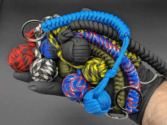 3 Oz Blue & Black Monkey Fist Keyring