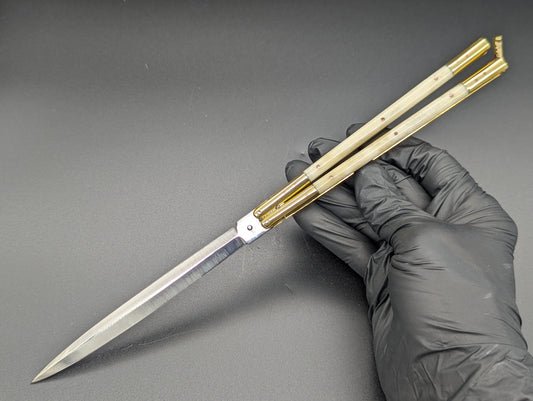 11" ULTRA SLIMLINE BONE SCALE FHM BALISONG CP