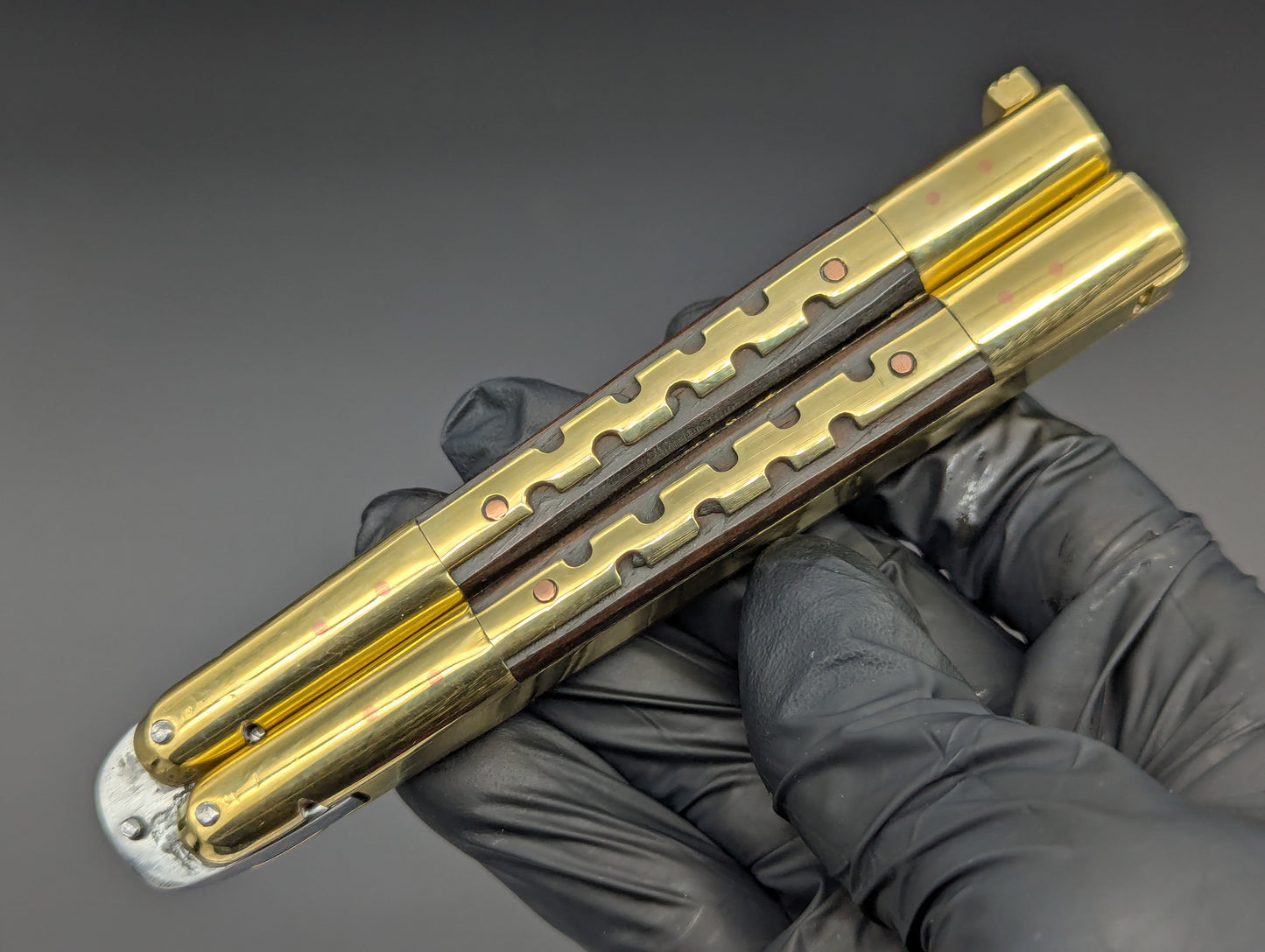 9" HEAVYWEIGHT BRASS FHM KALAPKUP BALISONG DROP