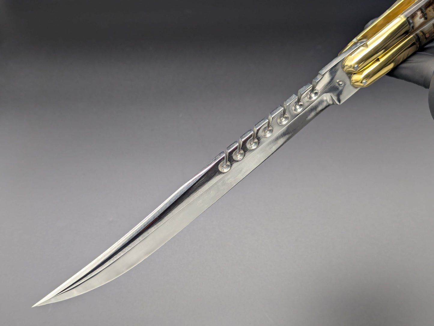 14.25" WOOD & HORN RAMBO BUSESE XL BLADE FHM BALISONG