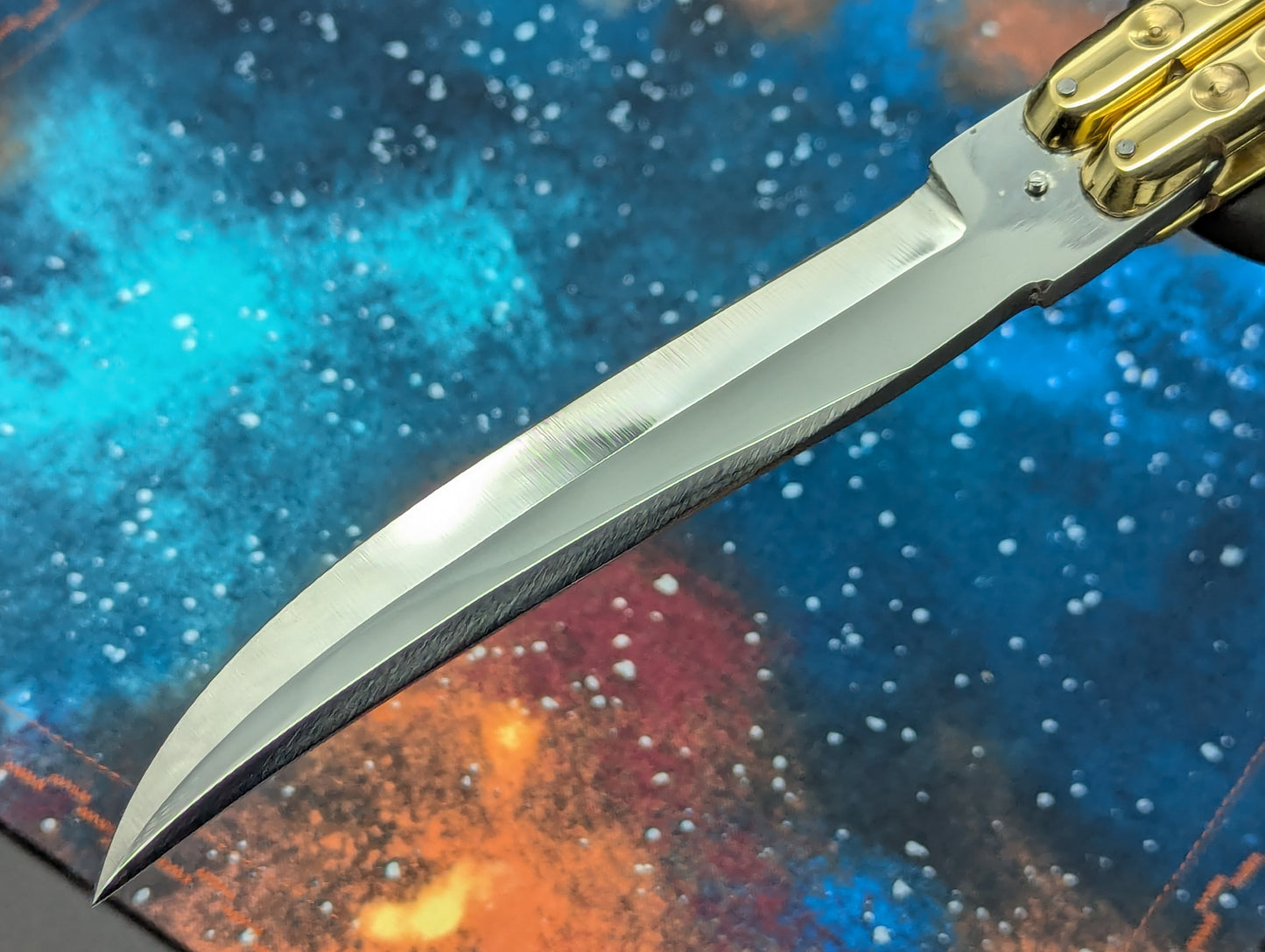 11" Classic Clip Point Blade Ultra Heavy Brass FHM Balisong