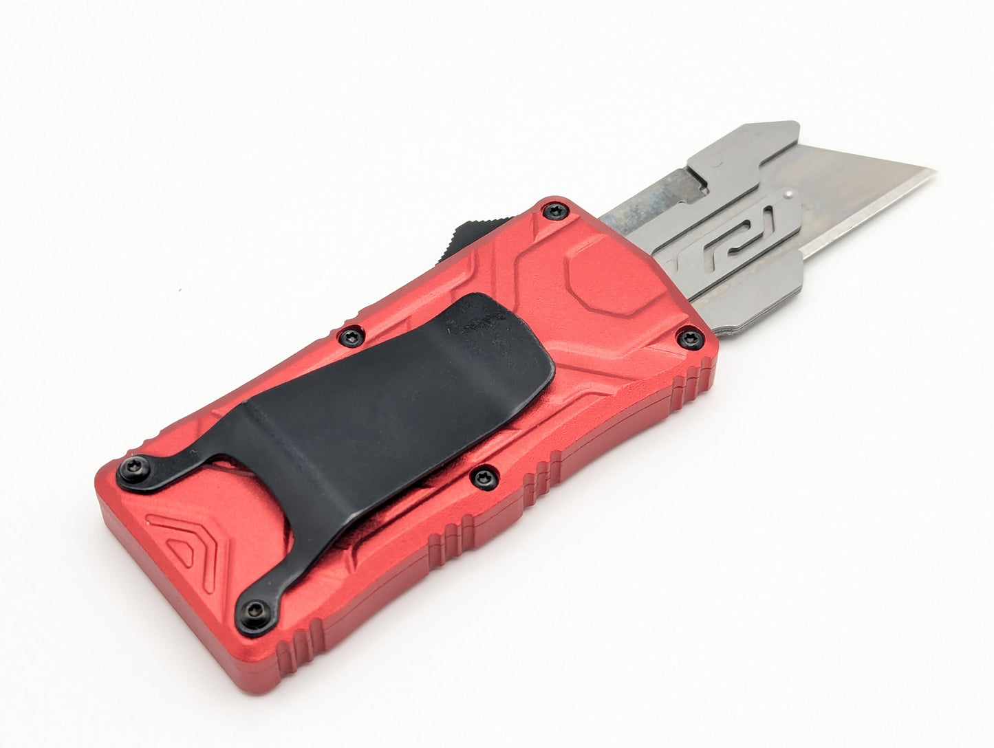 Red Molded Aluminum D/A Box Cutter OTF Knife