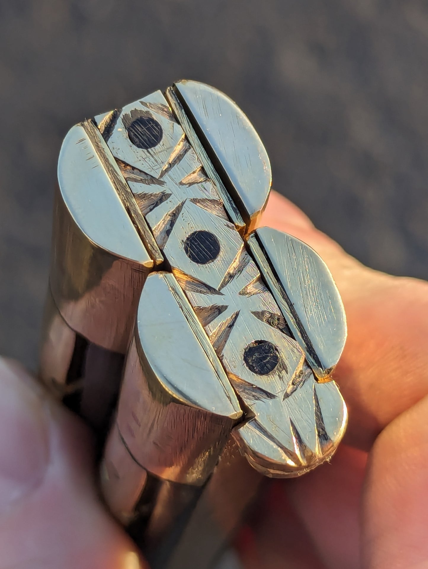 11" TRADITIONAL PHILIPPINES KALUPKOP BONE & BRASS BALISONG KRIS #2