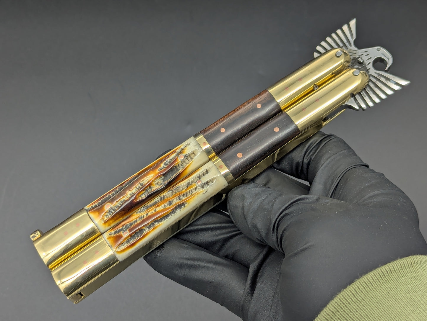 11.25" PHILIPPINES HANDMADE BALISONG EAGLE TANG TANTO