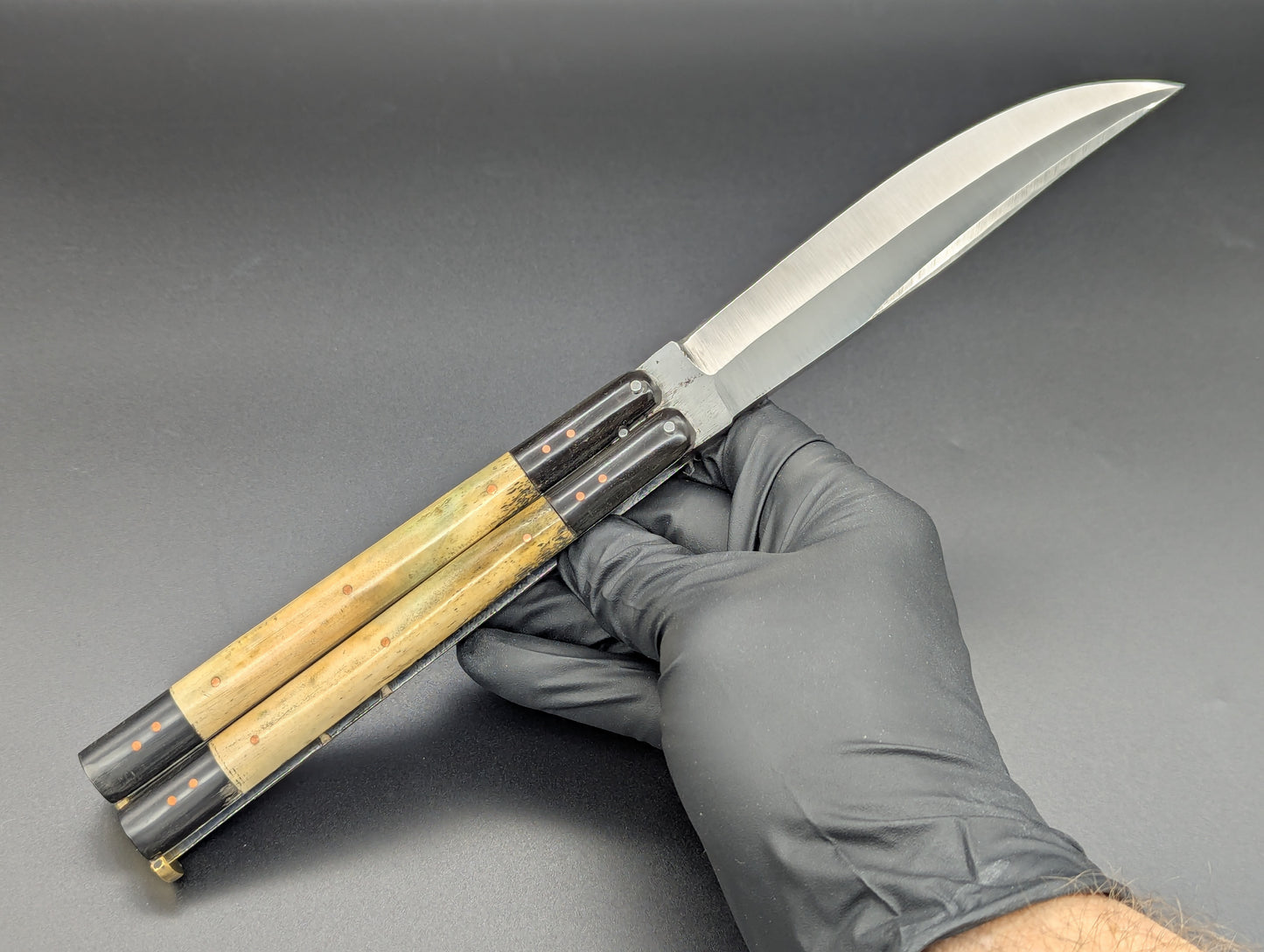 11" AGED BONE CARABOA HORN CLIP POINT BLADE TAAL BATANGAS PHILIPPINES