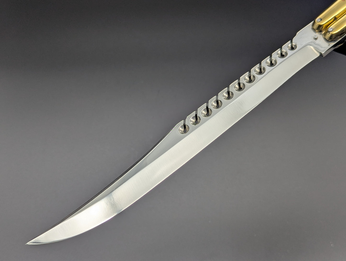 14.25" BUSISI XL BLADE FHM BALISONG RAMBO BONE