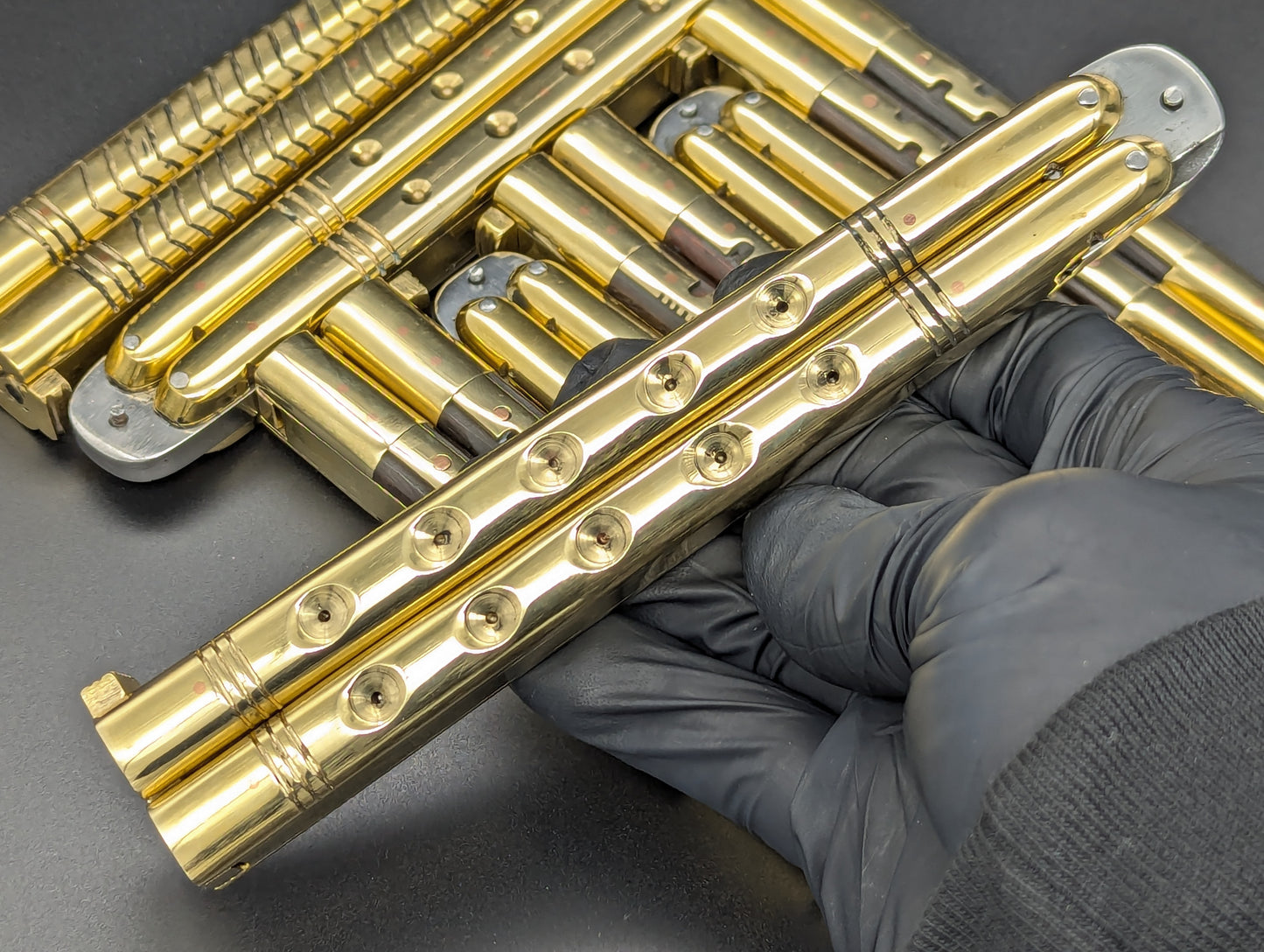 11" 354 GRAM HEAVYWEIGHT FHM BALISONG BRASS/ WHARNCLIFF