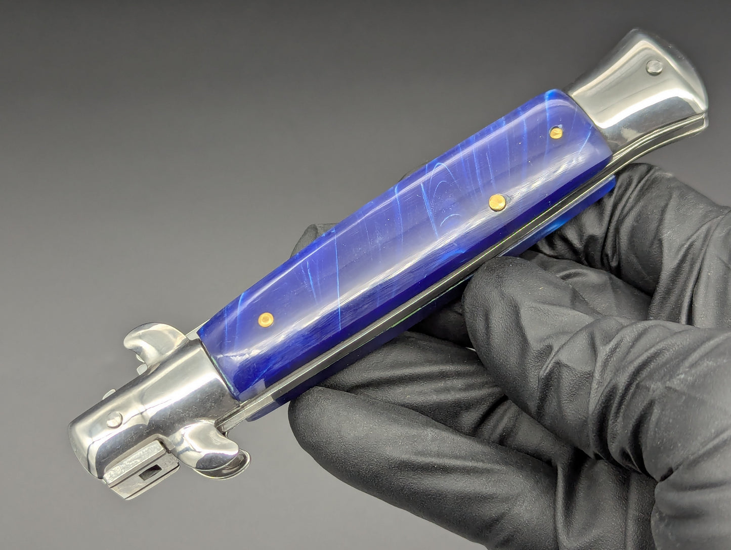 9" BLUE PEARL BAYO BLADE ITALIAN STYLE STILETTO