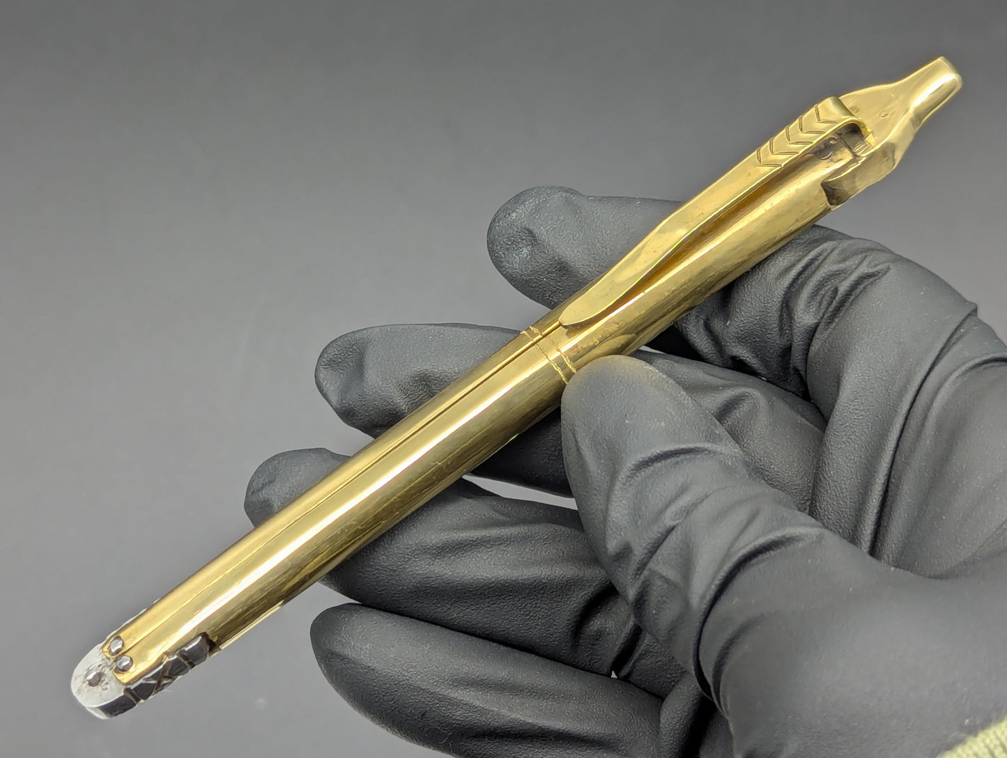 CLIP POINT FHM BRASS & STEEL BALISONG PEN KNIFE