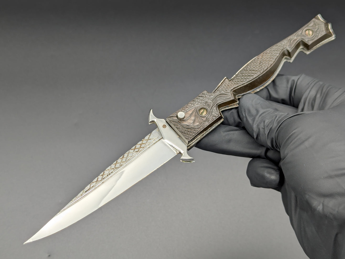 Vintage Soviet Era GOTHIC DAGGER Russian Prison Switchblade Knife