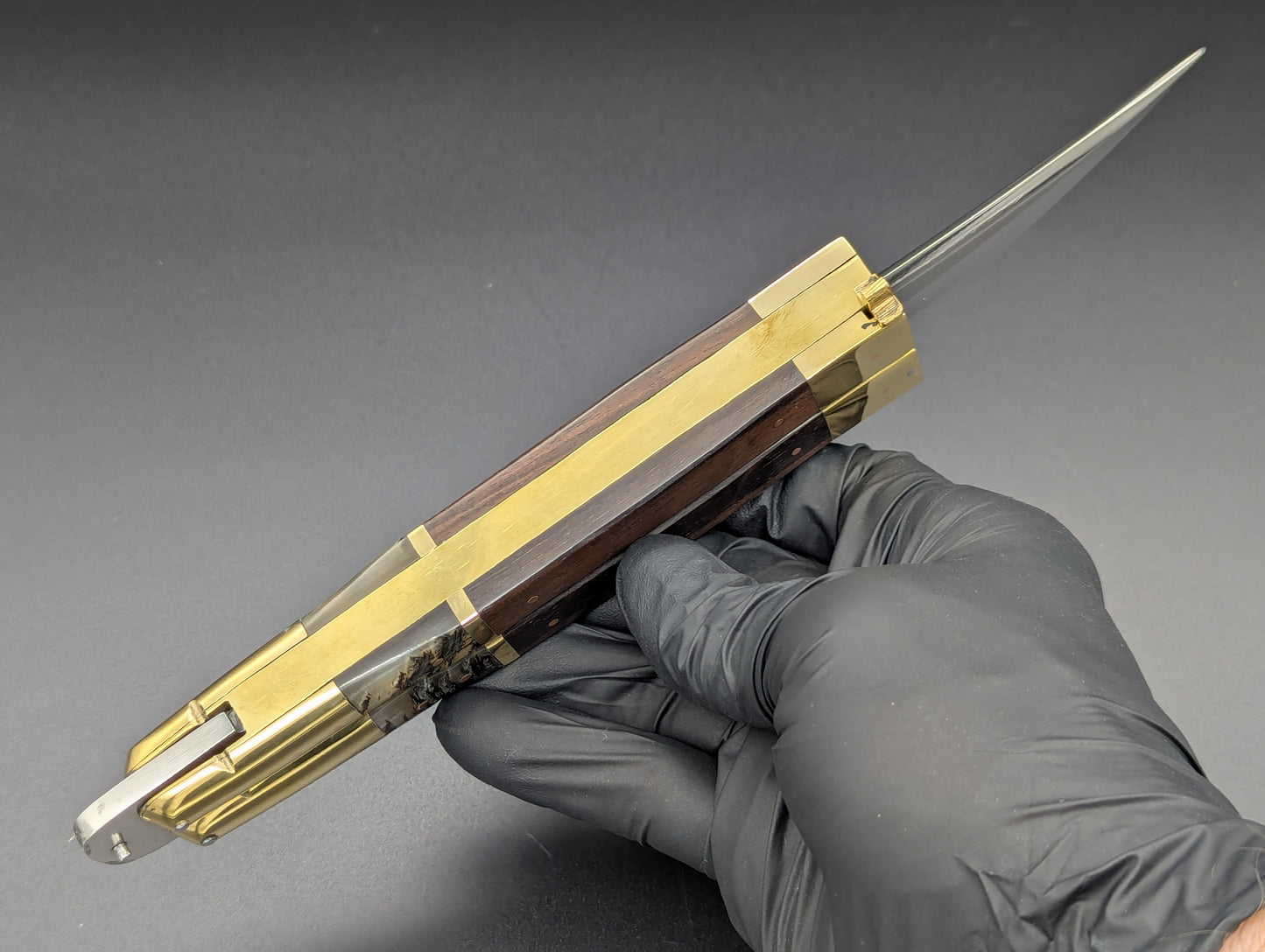 14.25" WOOD & HORN RAMBO BUSESE XL BLADE FHM BALISONG