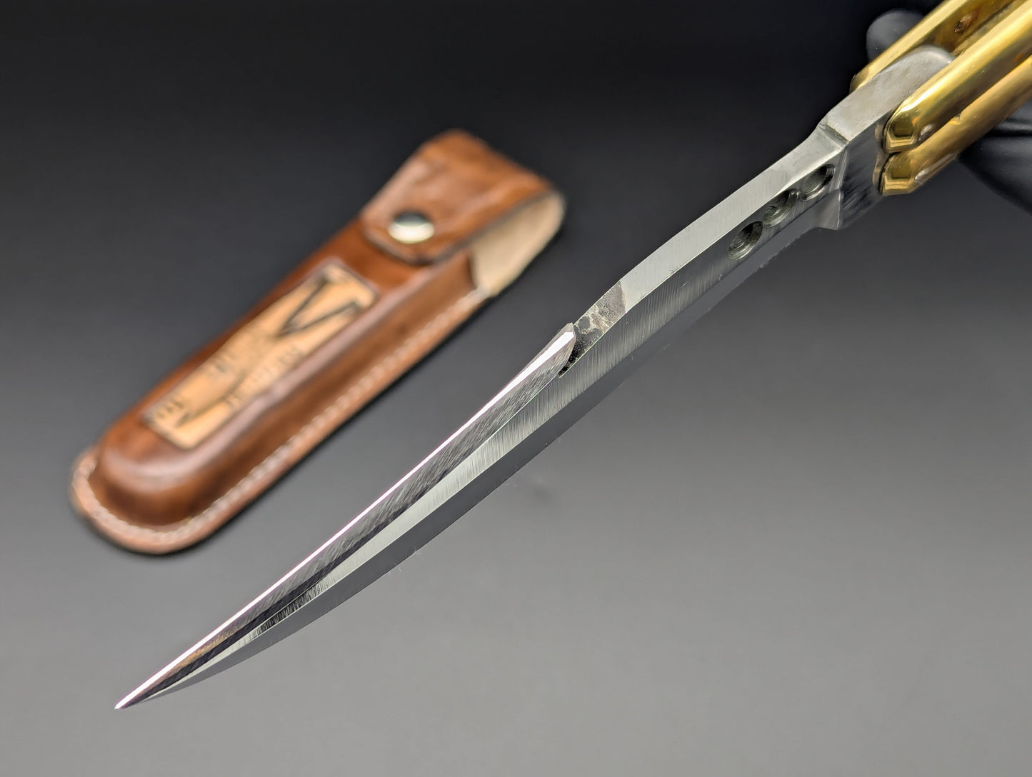 11" GREEN KALAPKOP GUT HOOK CLIP POINT FHM BALISONG