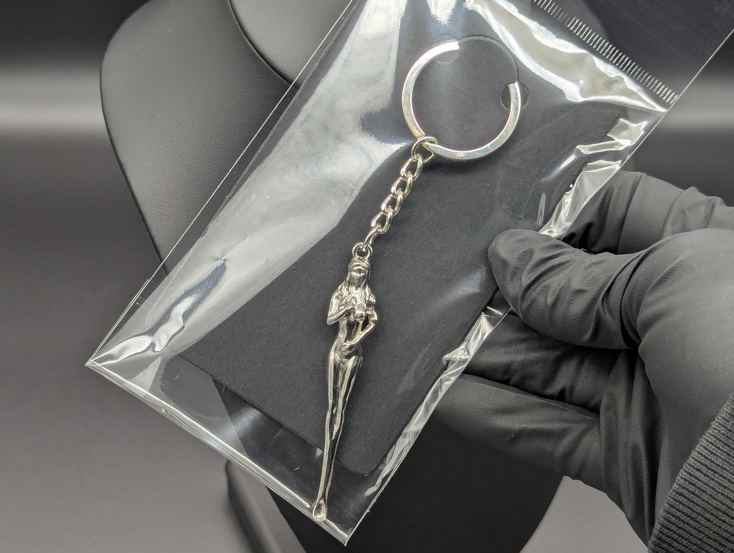 SILVER BURLESQUE NUDIE TOOTSKI PARTY SPOON KEYRING