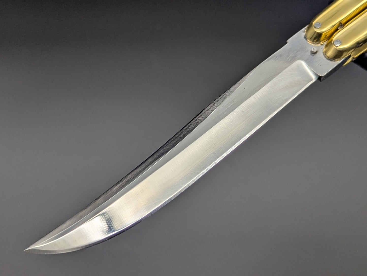 11" 376 GRAM HEAVYWEIGHT FHM BALISONG BRASS/ CLIP