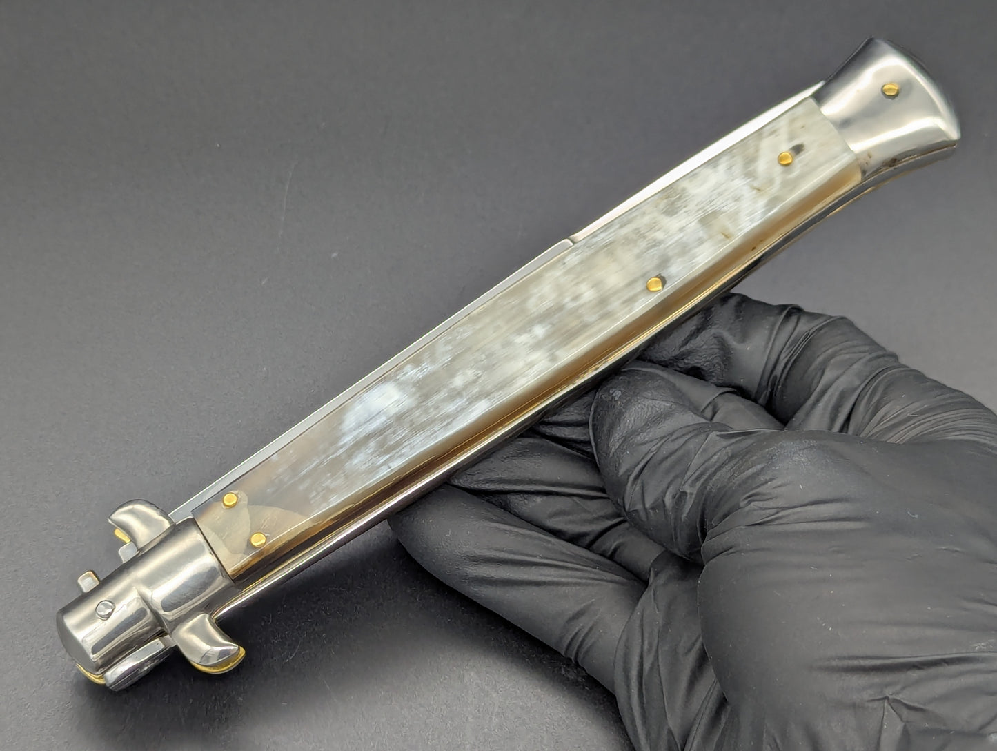 13" MANIAGO ITALY BLONDE HORN SWITCHBLADE ITALIAN STILETTO