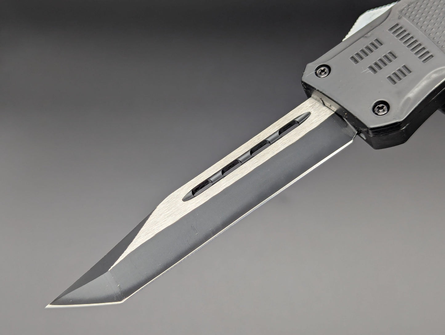 9" 2-Tone Black Tanto CQC OTF Automatic Knife