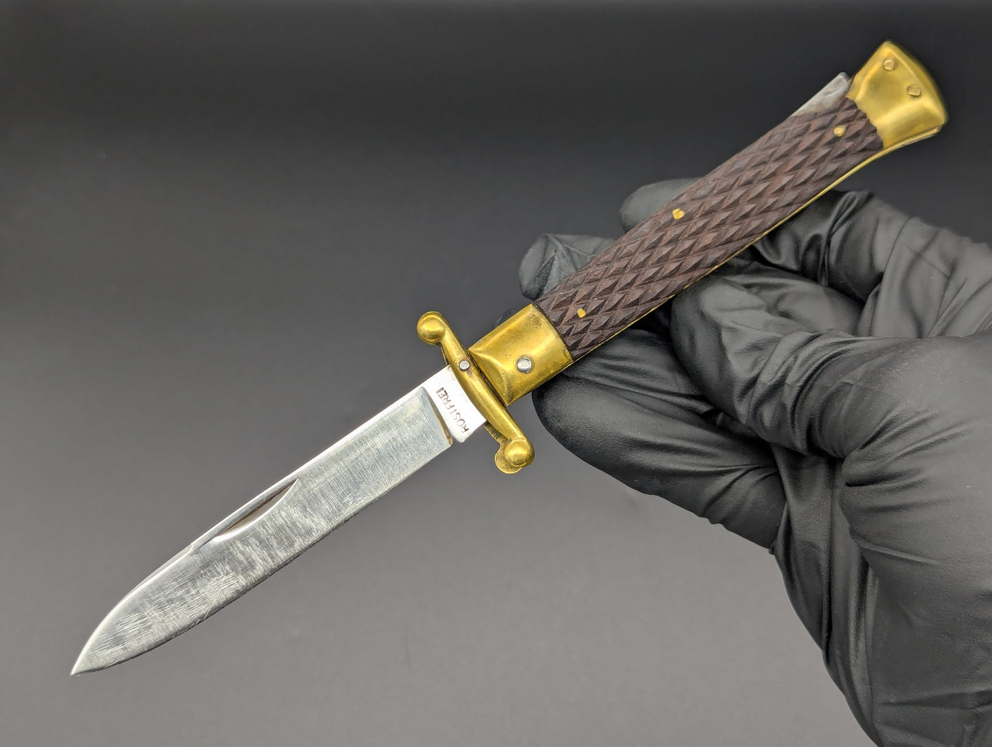 Vintage Manual Italian Swinguard Brass Checkered