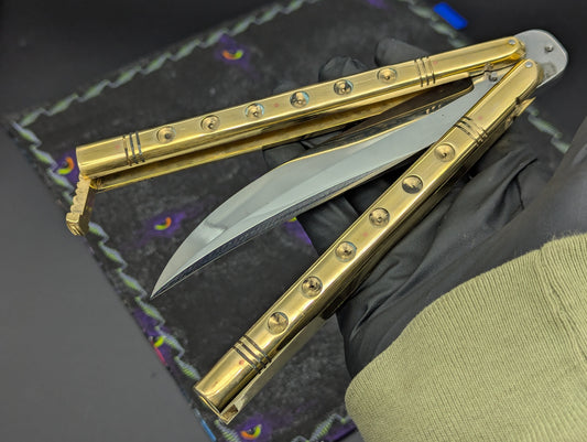 11" Clip Point Brass Batangas Philippines Handmade Balisong