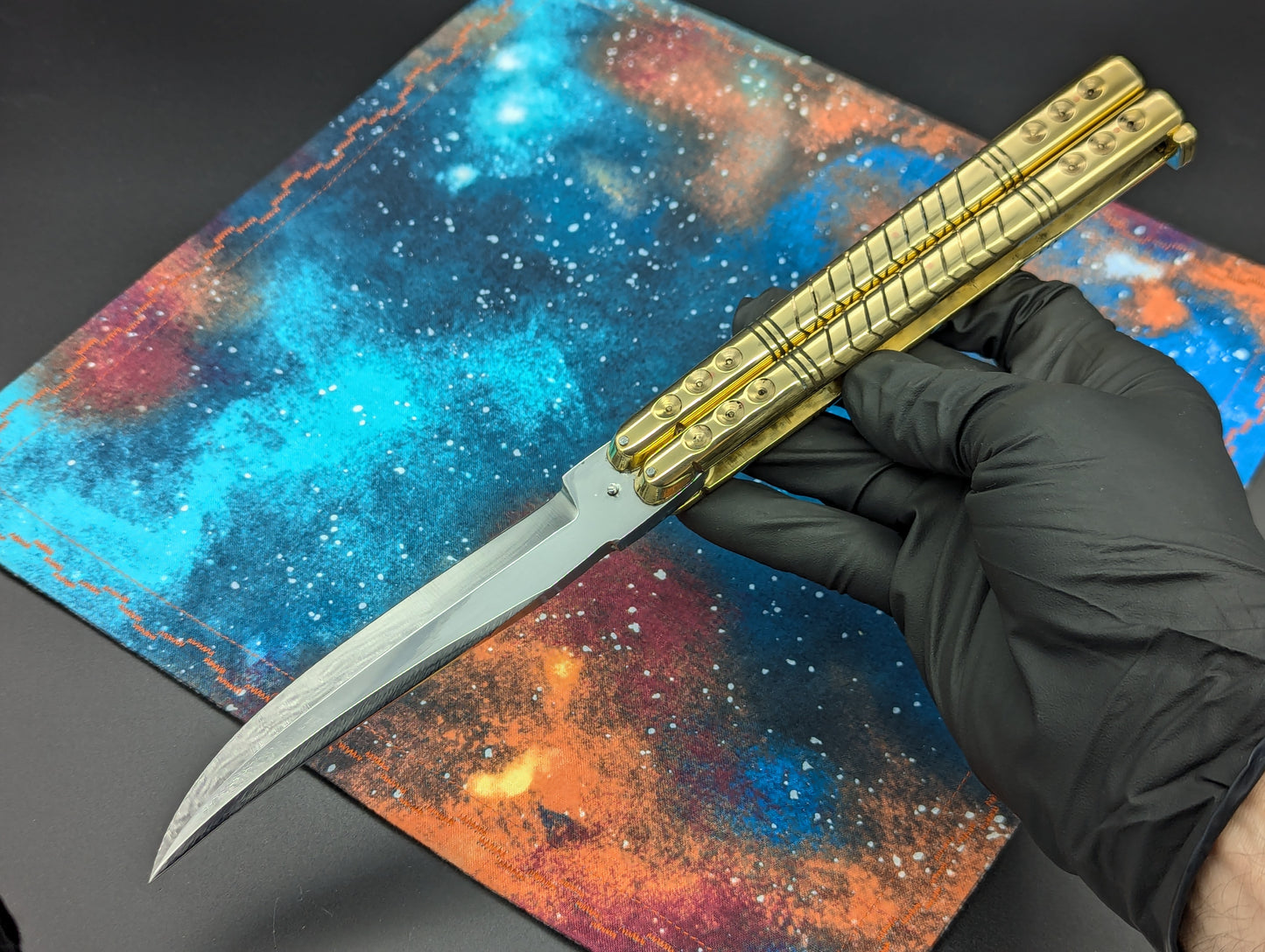 11" Classic Clip Point Blade Ultra Heavy Brass FHM Balisong