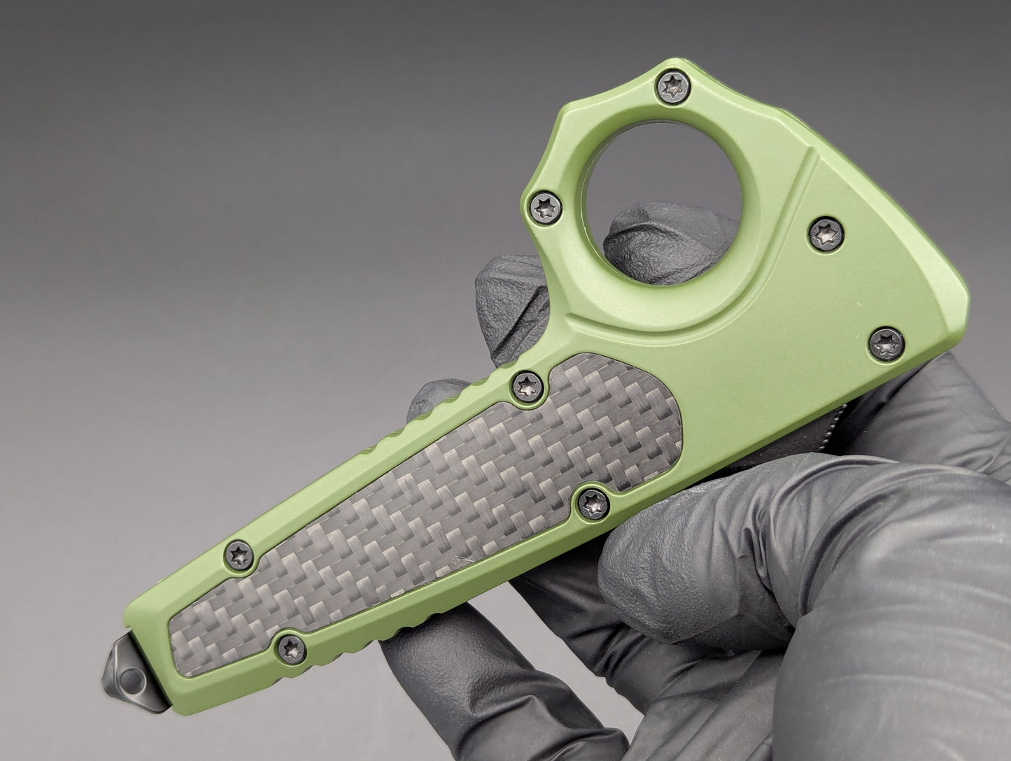 GREEN SFK GLASS BREAKER D/A OTF KNIFE DROP POINT