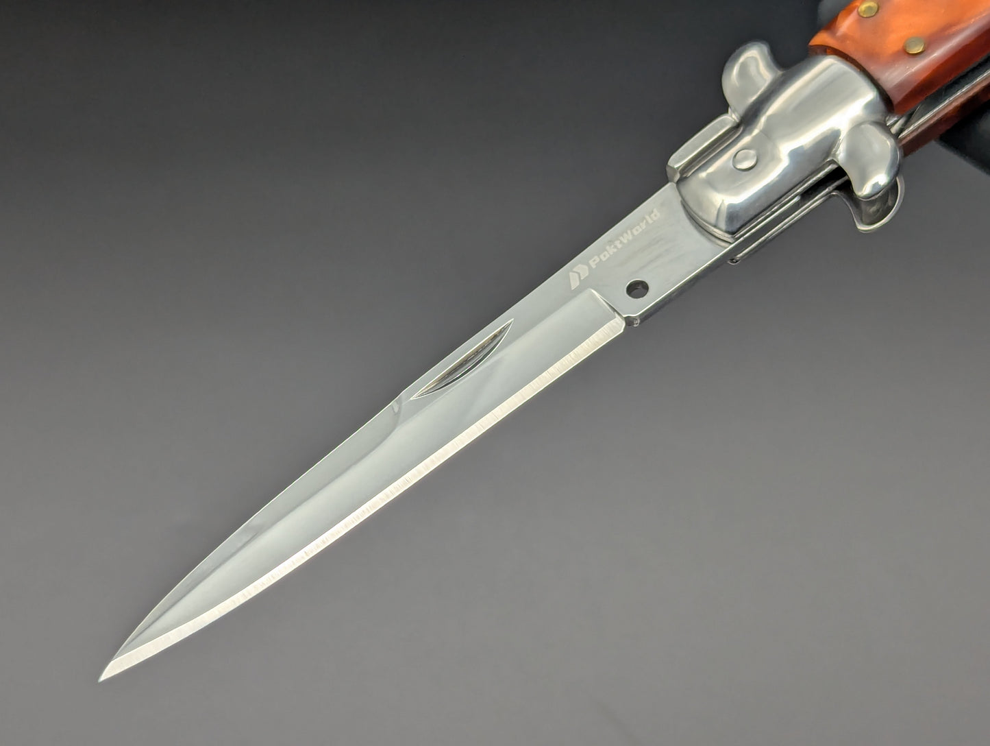 9" ORANGE PEARL BAYO BLADE ITALIAN STYLE STILETTO