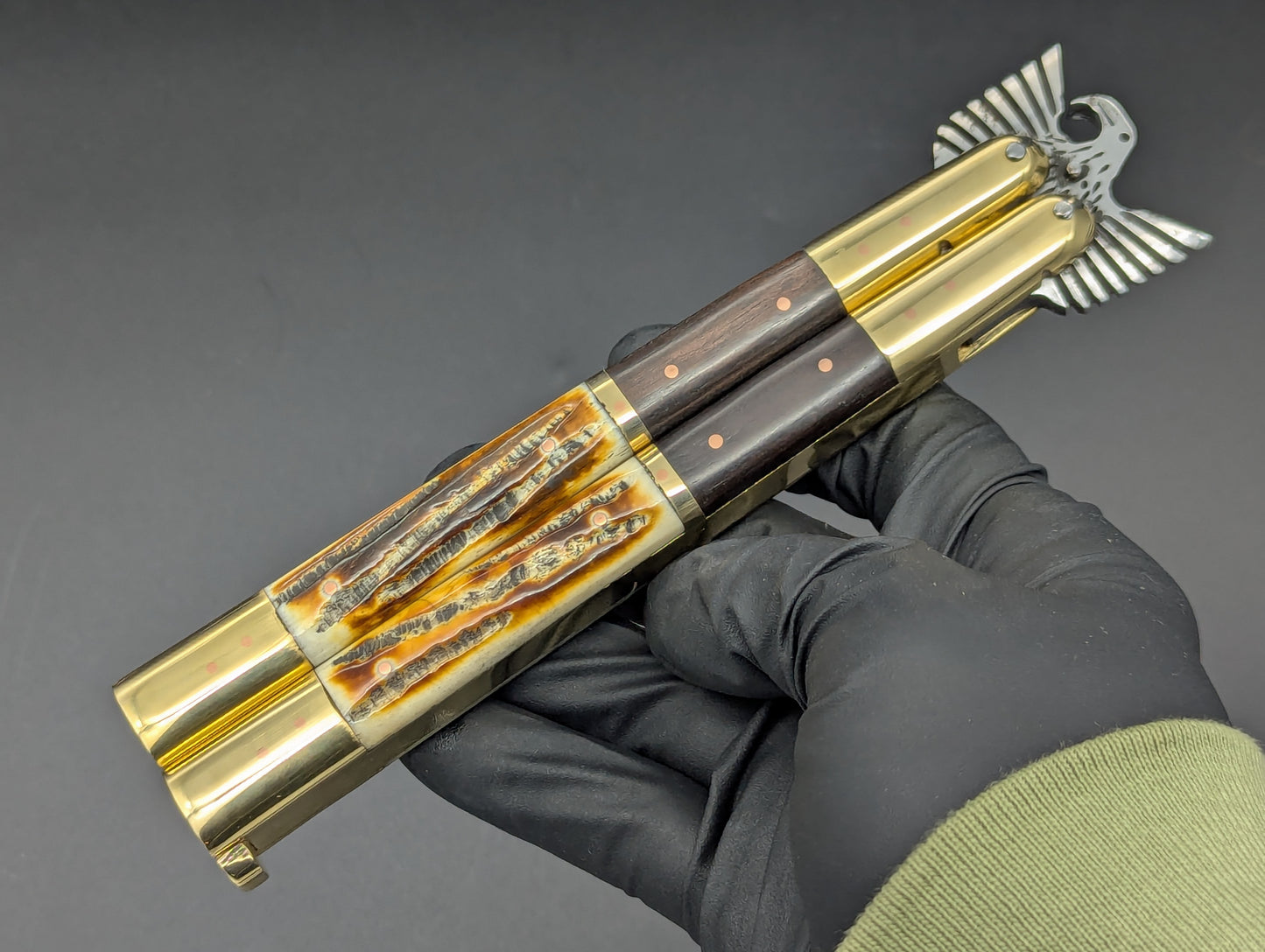 11.25" PHILIPPINES HANDMADE BALISONG EAGLE TANG TANTO