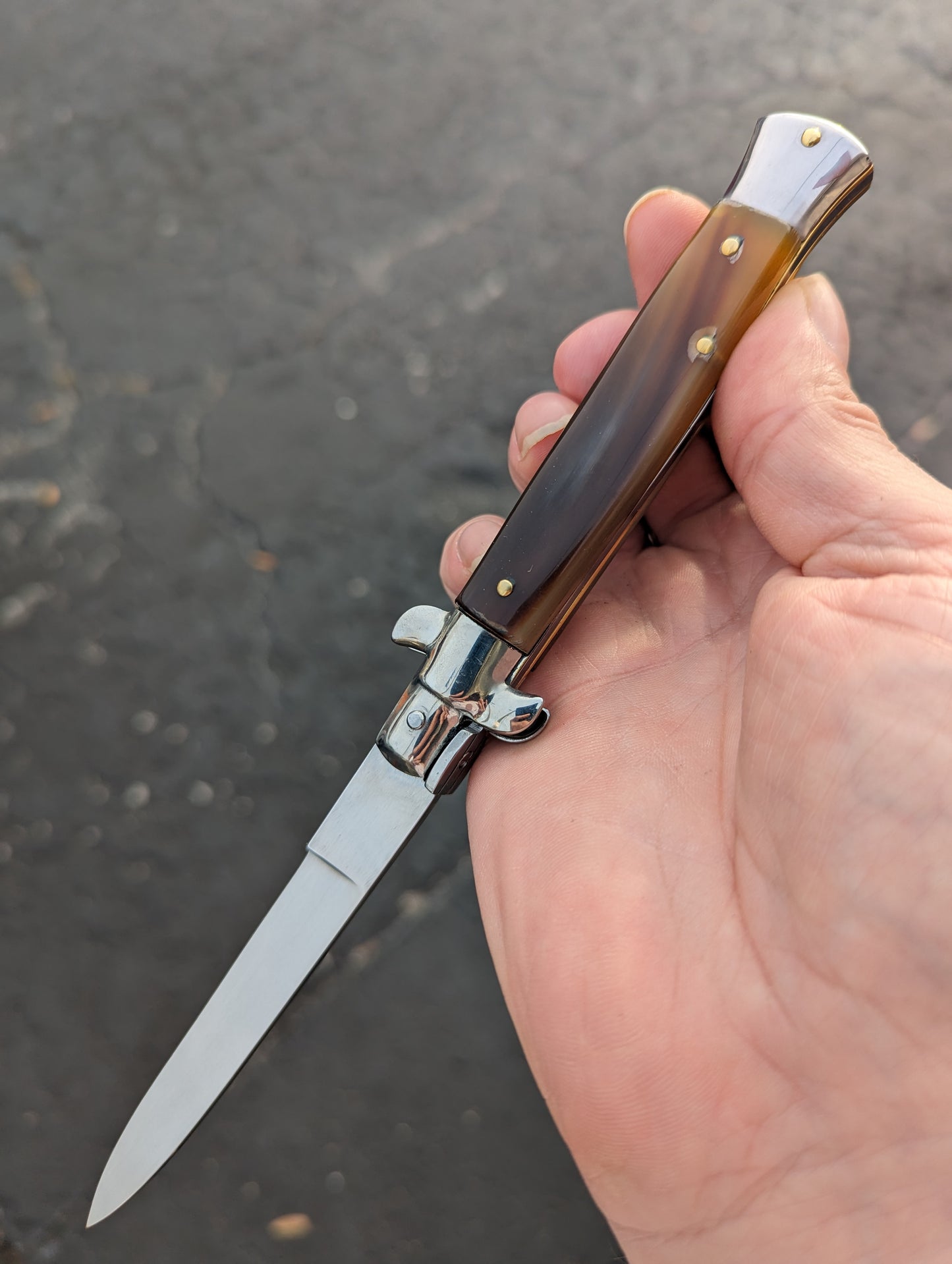 9" Renzo Beltrame Honey Horn Flat Grind Italian Stiletto #2