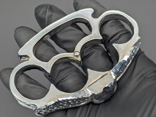 CHROME TEXAS LONGHORN CASTED KNUCKLE DUSTERS