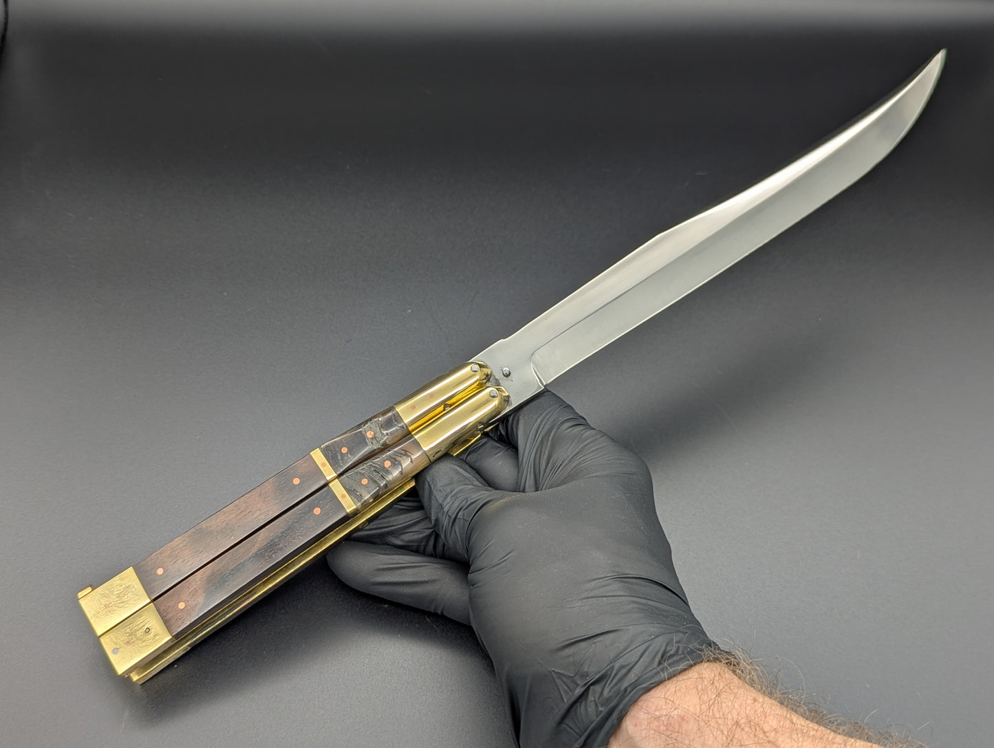 14.25" WOOD & HORN BUSISI XL BLADE FHM BALI CLIP POINT