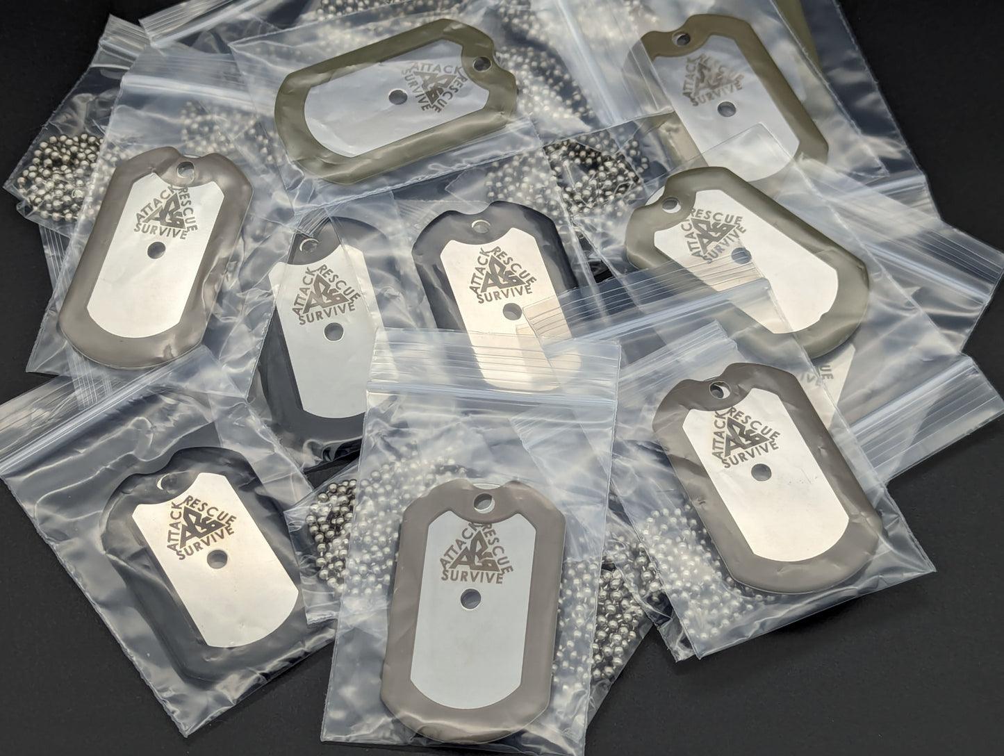 TAN A.R.S. KNIVES 440c RAZORS EDGE DOG TAG