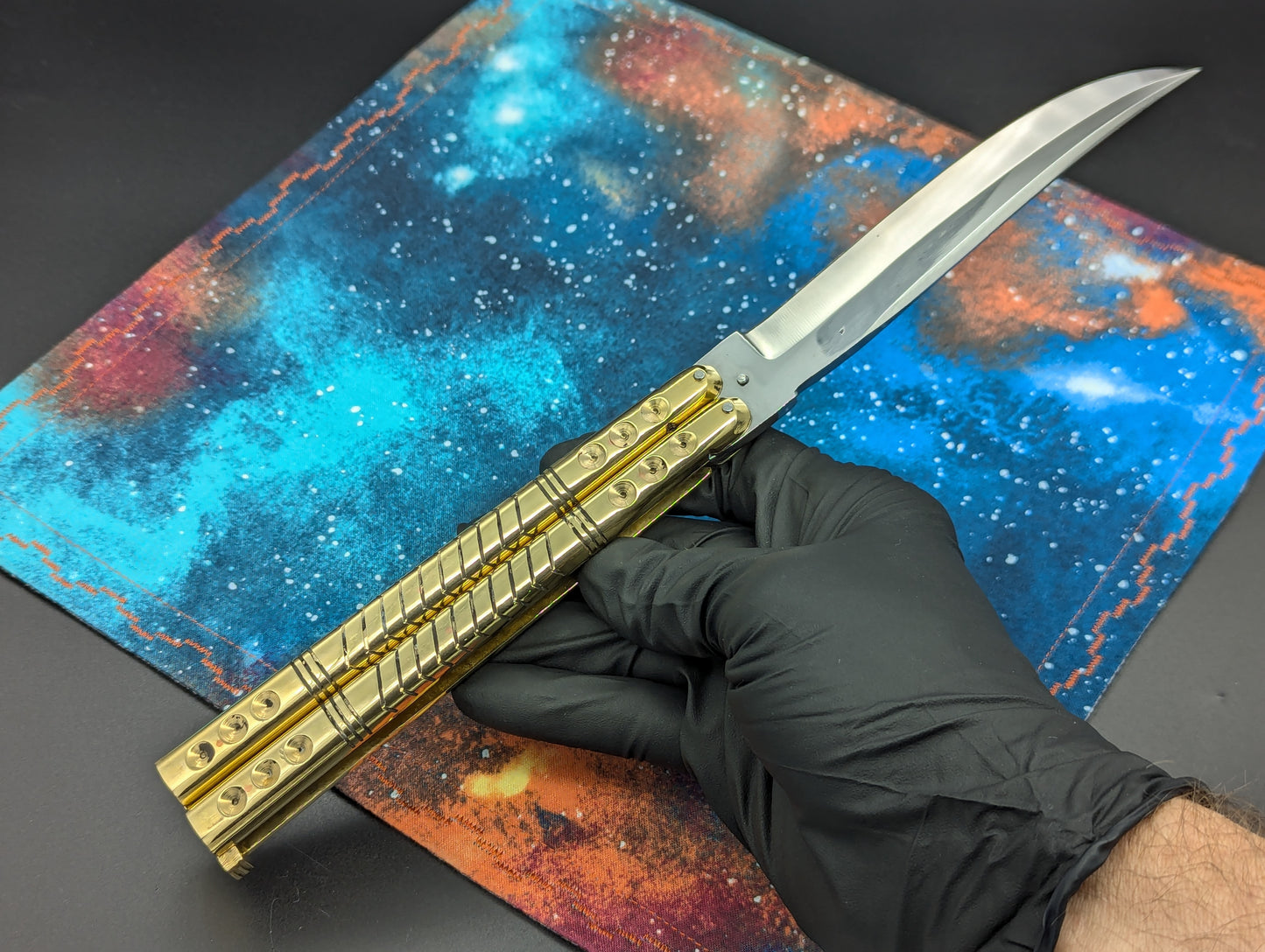 11" Classic Clip Point Blade Ultra Heavy Brass FHM Balisong