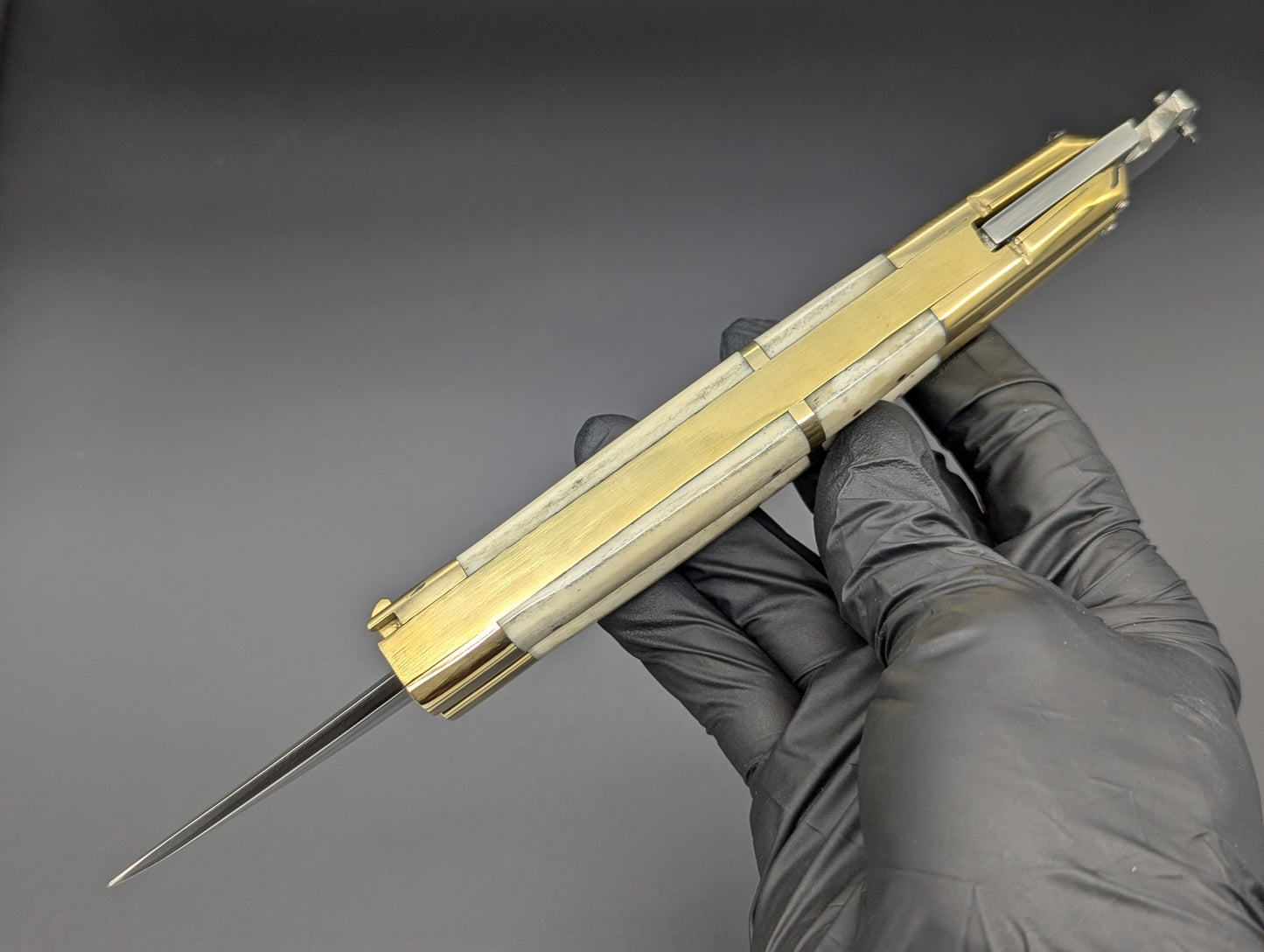 14.25" WHITE BONE BUSISI XL BLADE FHM BALISONG KNIFE