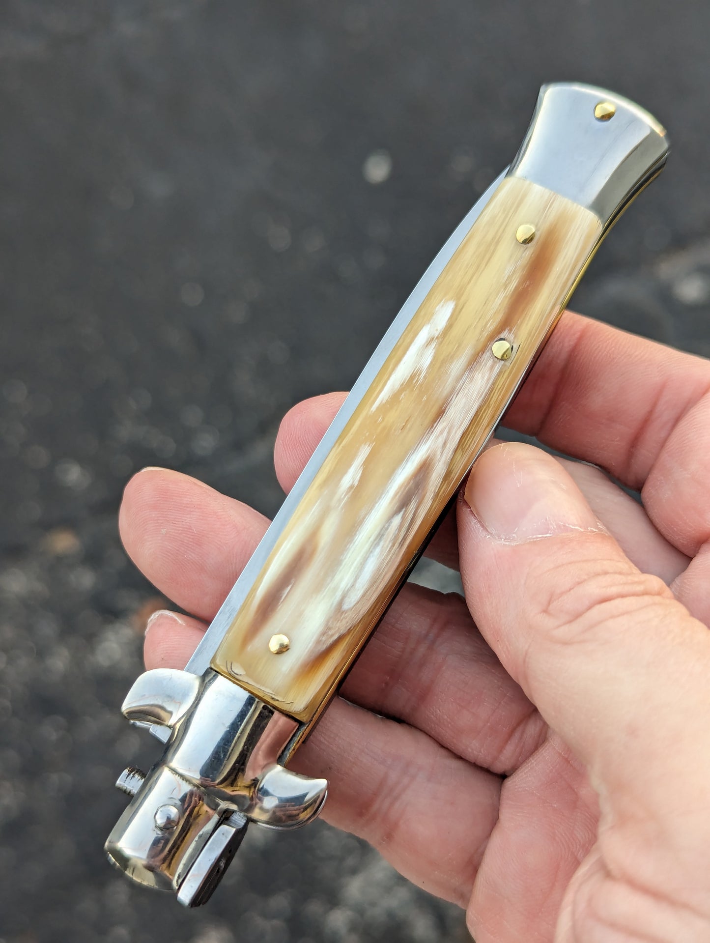 9" Renzo Beltrame Honey Horn Flat Grind Italian Stiletto #5