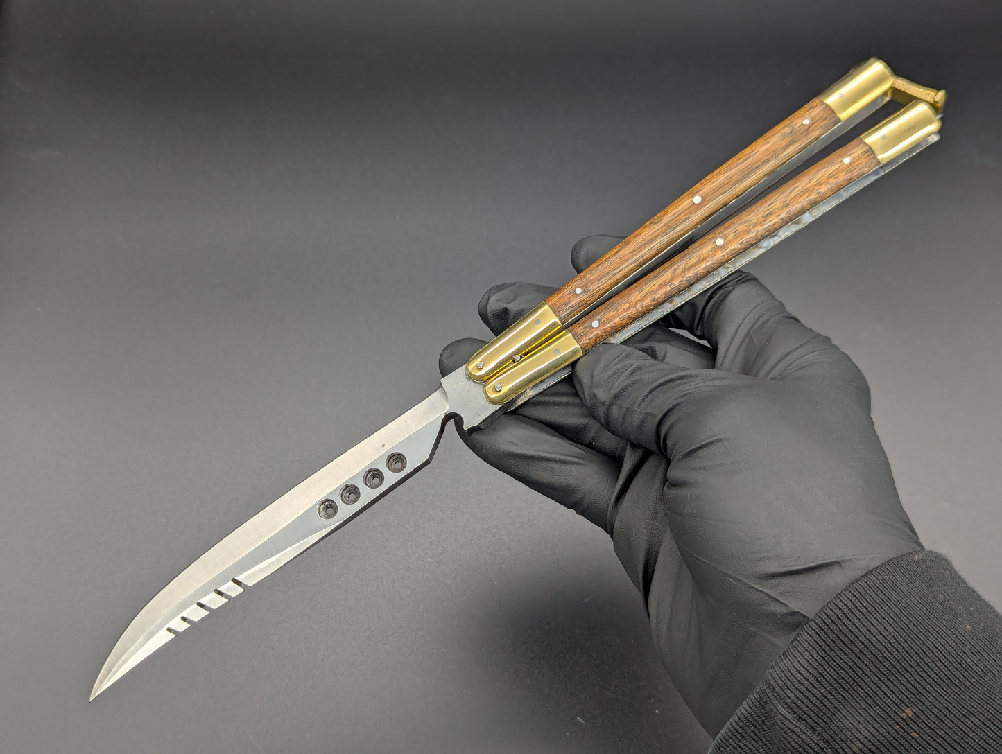 11" FHM Philippines Handmade Slim Narra Wood Balisong Rambo Bottle Opener