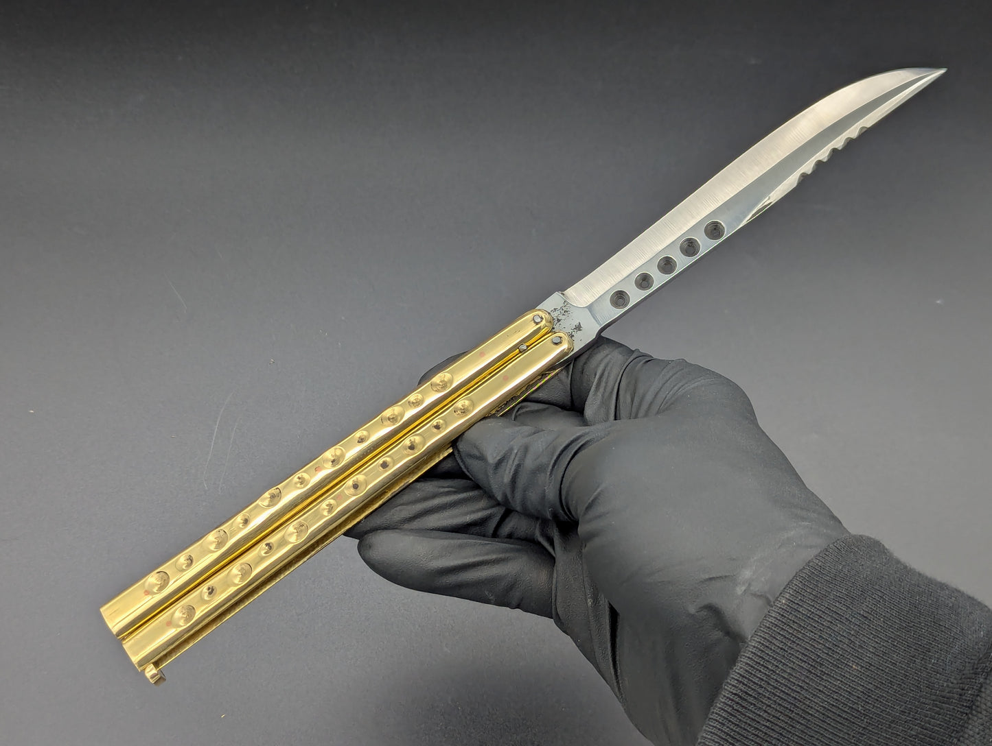 29 CM OL RAMBO TRADITIONAL FHM BRASS BALISONG