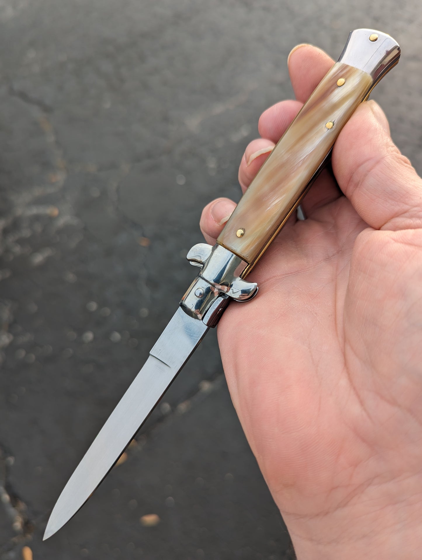 9" Renzo Beltrame Honey Horn Flat Grind Italian Stiletto #3