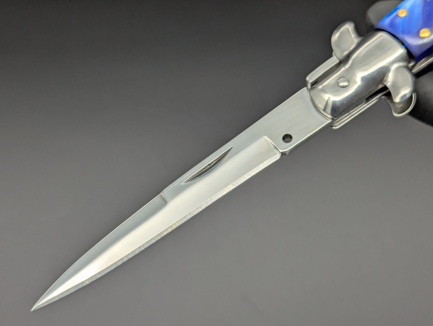 9" BLUE PEARL BAYO BLADE ITALIAN STYLE STILETTO
