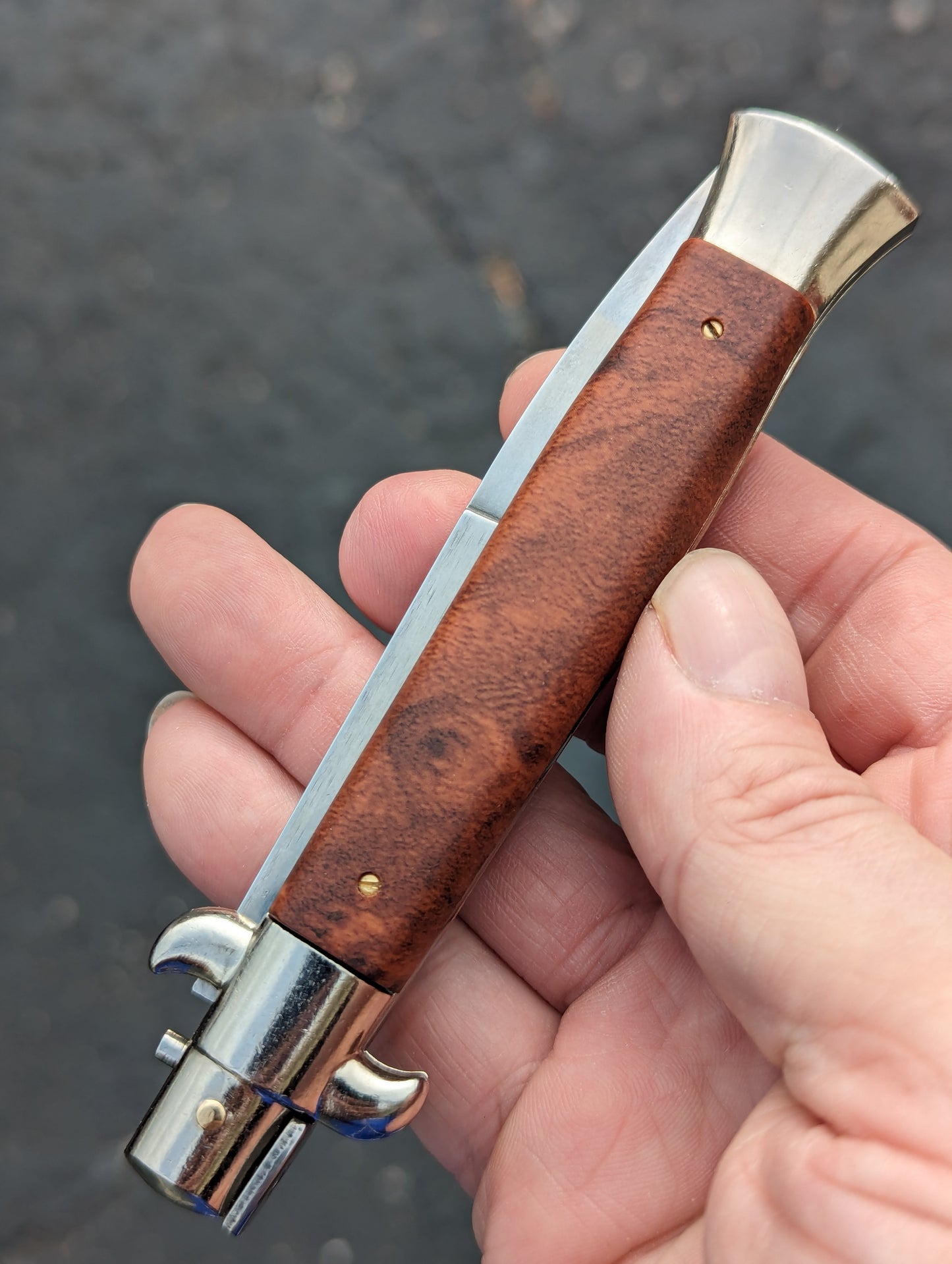 9" Frank Beltrame Faux Briarwood Italian Stiletto Bayonet