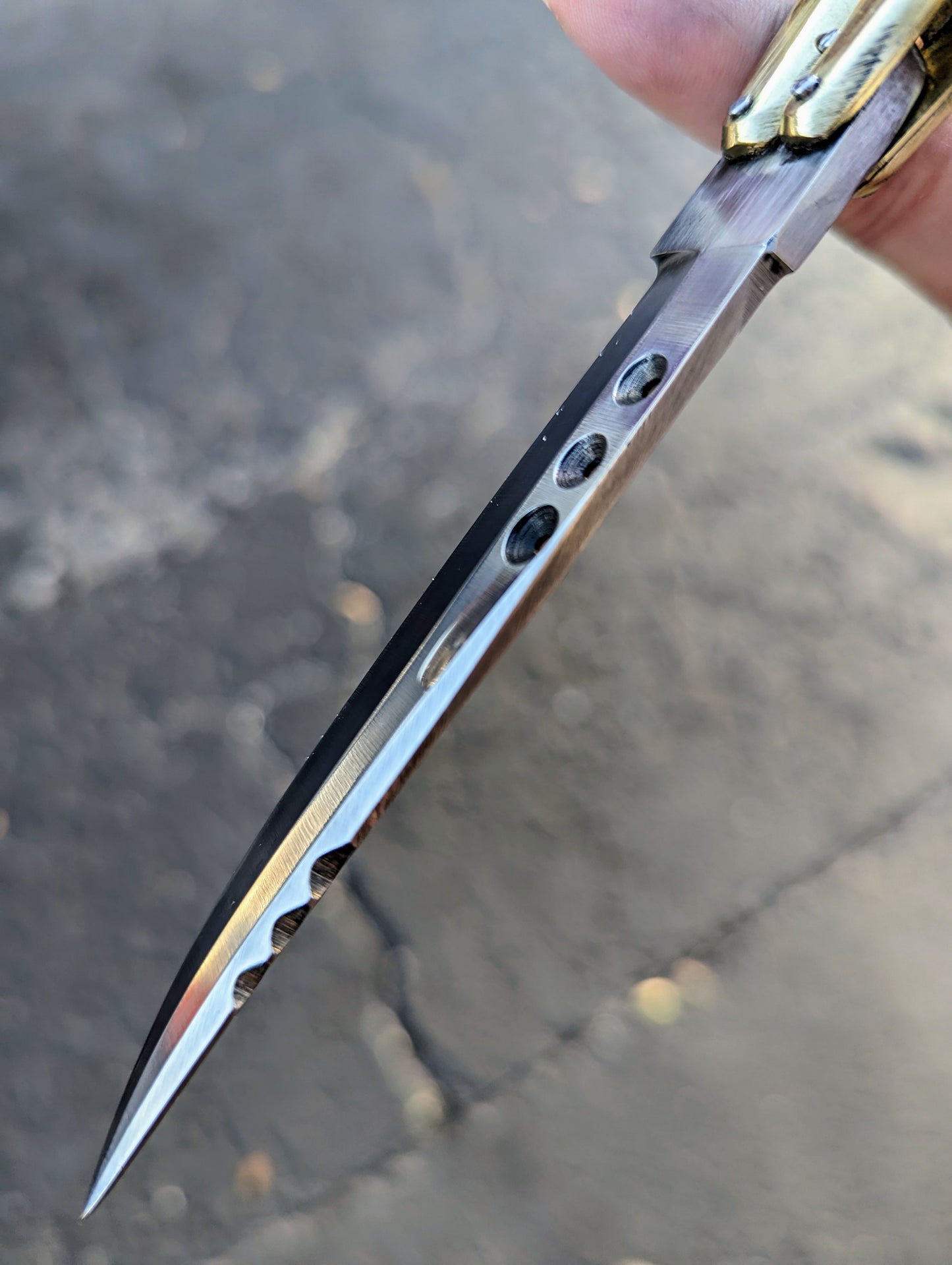 9" Solid Brass Milled FHM Balisong Knife Rambo