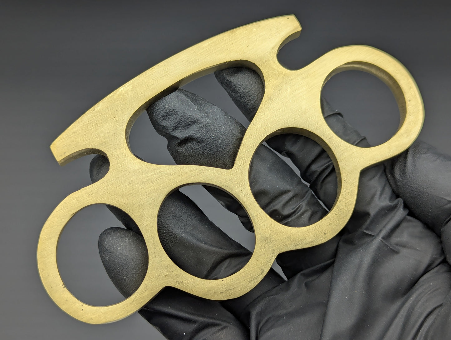 PRESS YOUR LUCK SOLID BRASS STOCK KNUCKLE DUSTER