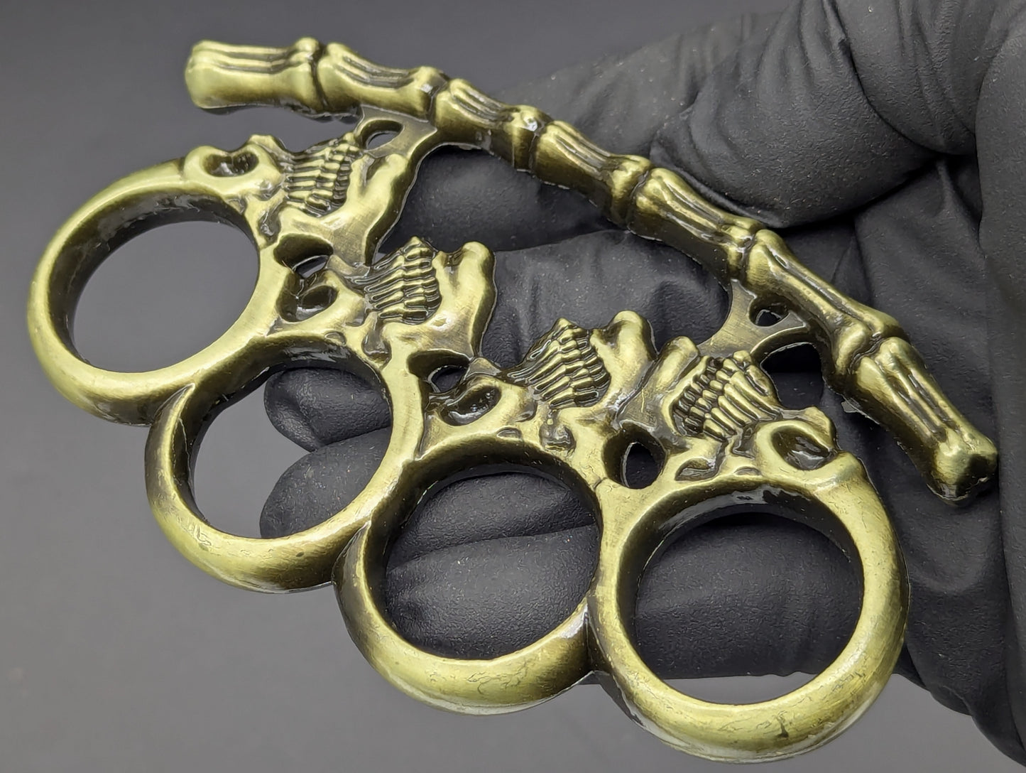 ANTIQUED BRASS BONEYARD BRASS KNUCKLE DUSTER