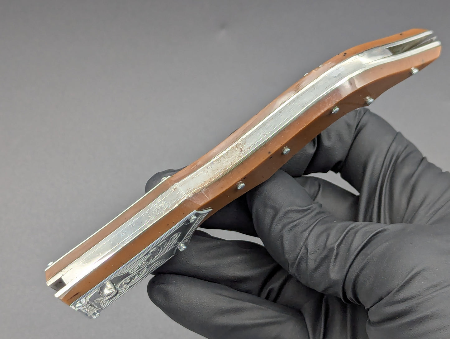 80's Soviet Era Russian Prison Engraved Swinguard Knife