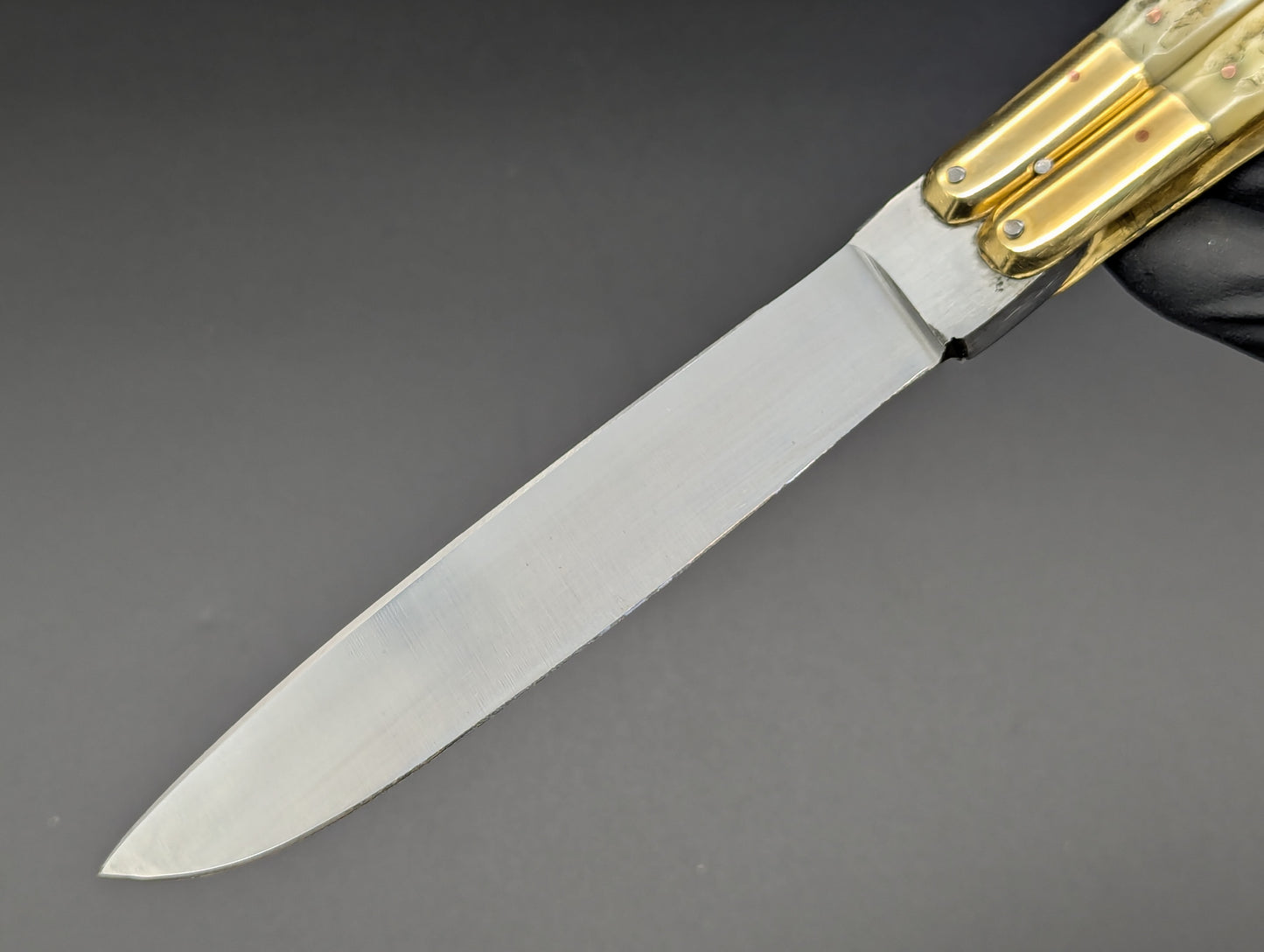 11" JIGGED COWBONE BRASS FHM BALI KNIFE DROP POINT