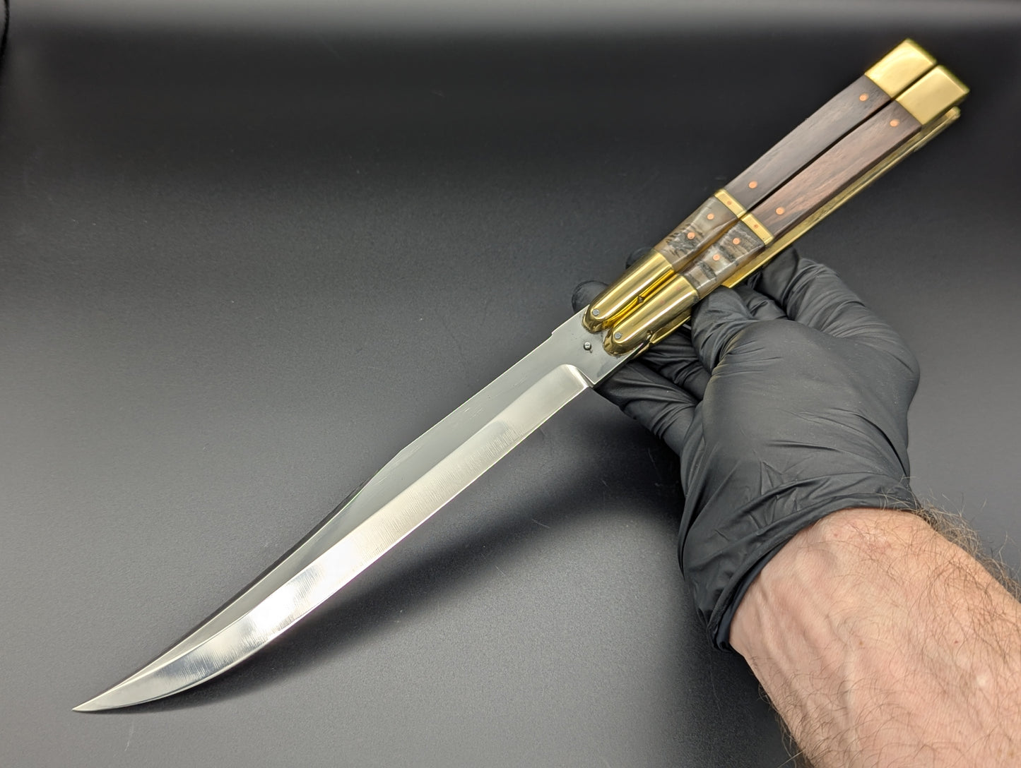 14.25" WOOD & HORN BUSISI XL BLADE FHM BALI CLIP POINT