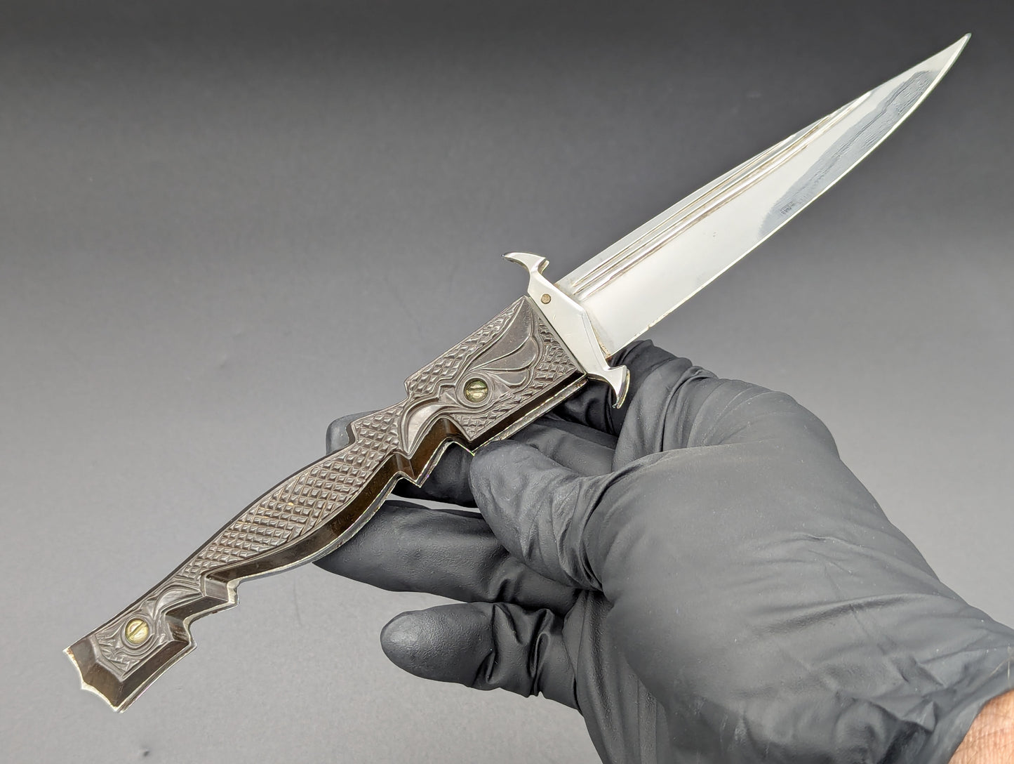 Vintage Soviet Era GOTHIC DAGGER Russian Prison Switchblade Knife