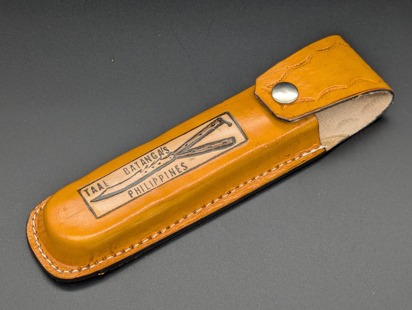 11" JIGGED COWBONE BRASS FHM BALI KNIFE DROP POINT